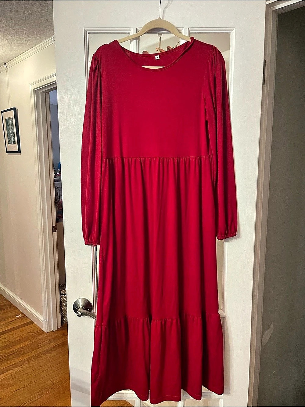 Red Tiered Maxi Dress Like New